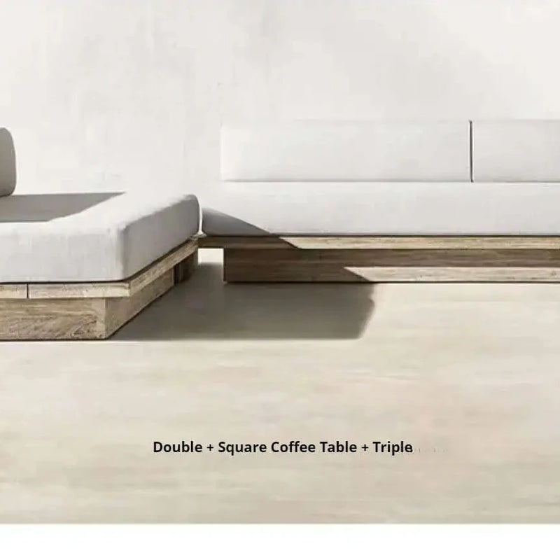 Japanese Style Waterproof and Sunscreen Garden Sofa, Minimalist Designer, Modern Garden Sofa, Artistic Outdoor Furniture, Divano