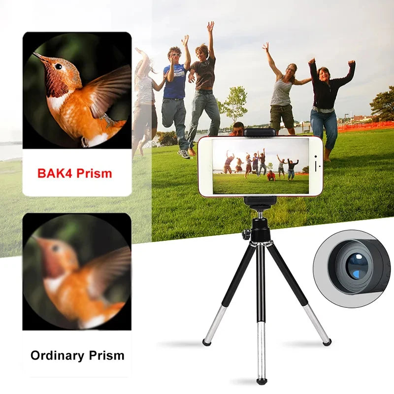 Ultra Hd Portable Monocular Hunting Monocular Telescope Phone Telescope Travel Hiking Camping Birdwatching Telescope