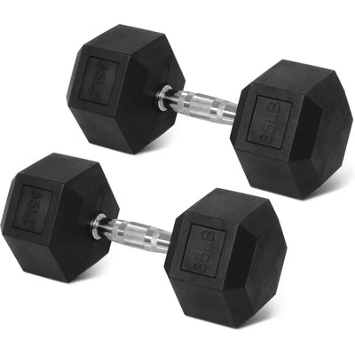 Rubber Grip Dumbbells with Hexagonal Design and Anti - Slip | SAMAG