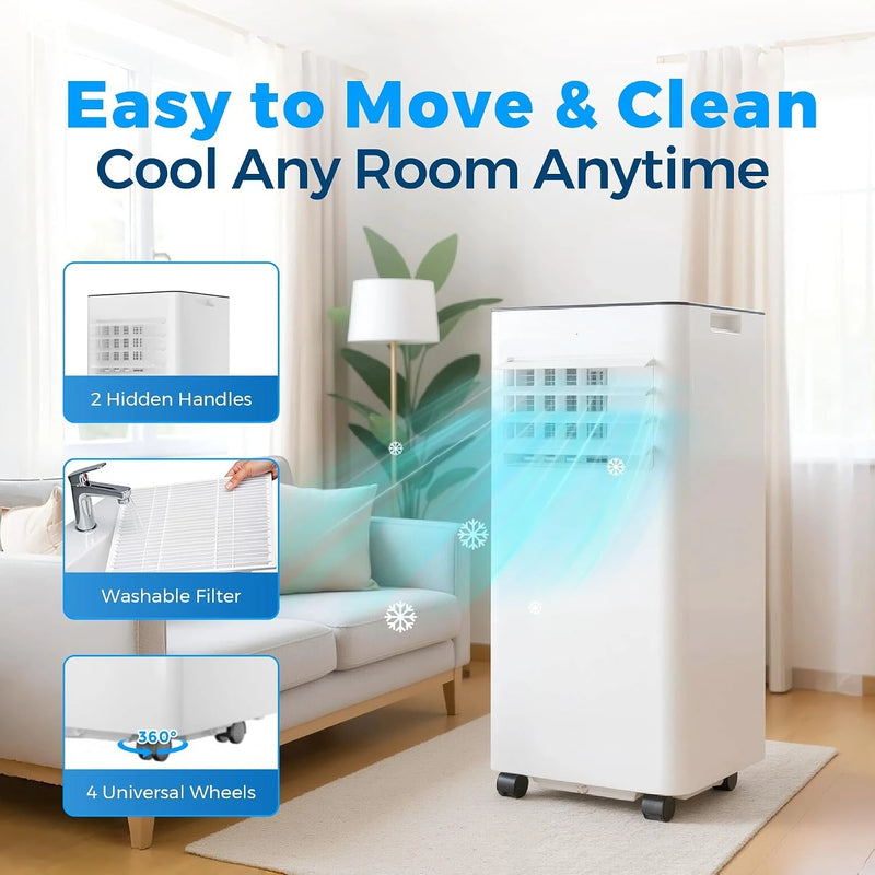 10,000 BTU Portable Air Conditioners with WiFi, 3-in-1 Air Conditioner for Room&Garage– Portable AC Unit with Cool,, Customized