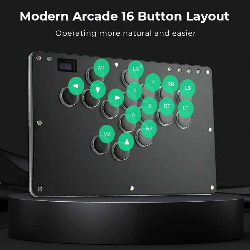 Haute42 T16 Black Stickless Hitbox Controller Leverless Arcade Fightstick For PC/PS4/PS5/Switch Fighting Game Hitbox Leverless
