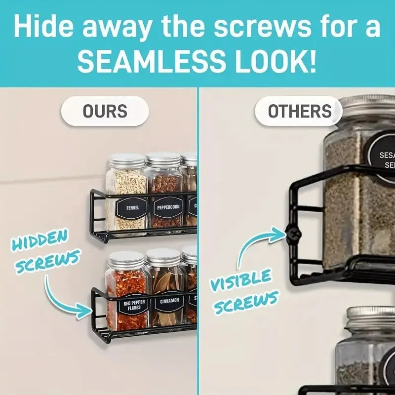 Iron Shelf Wall Mounted Organiser Kitchen Home Spice Storage Rack Bathroom Drainage Accessories - View 4 | SAMAG