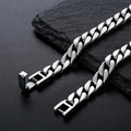Factory Price S925 Sterling Silver Horse Whip Bracelets Crimped Cuban chain Rough Style Domineering Retro Handmade Jewelry
