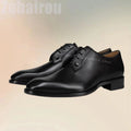 Metal Decor Black Matte Leather Strappy Men Oxford Shoes Fashion Lace Up Men Shoes Luxury Handmade Party Banquet Men Dress Shoes