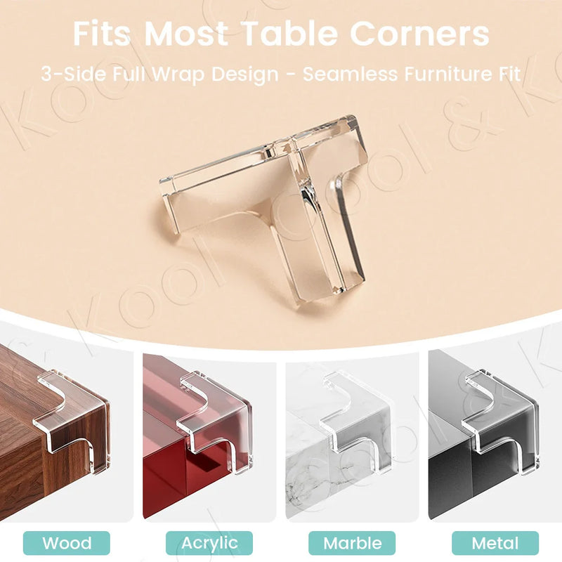 Clear Silicone Corner Guards, Transparent Edge Protectors for Furniture - Invisible Baby Safety Bumpers
