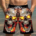 Fashion Skull Print Men Beach Shorts 3D Graphic Board | SAMAG