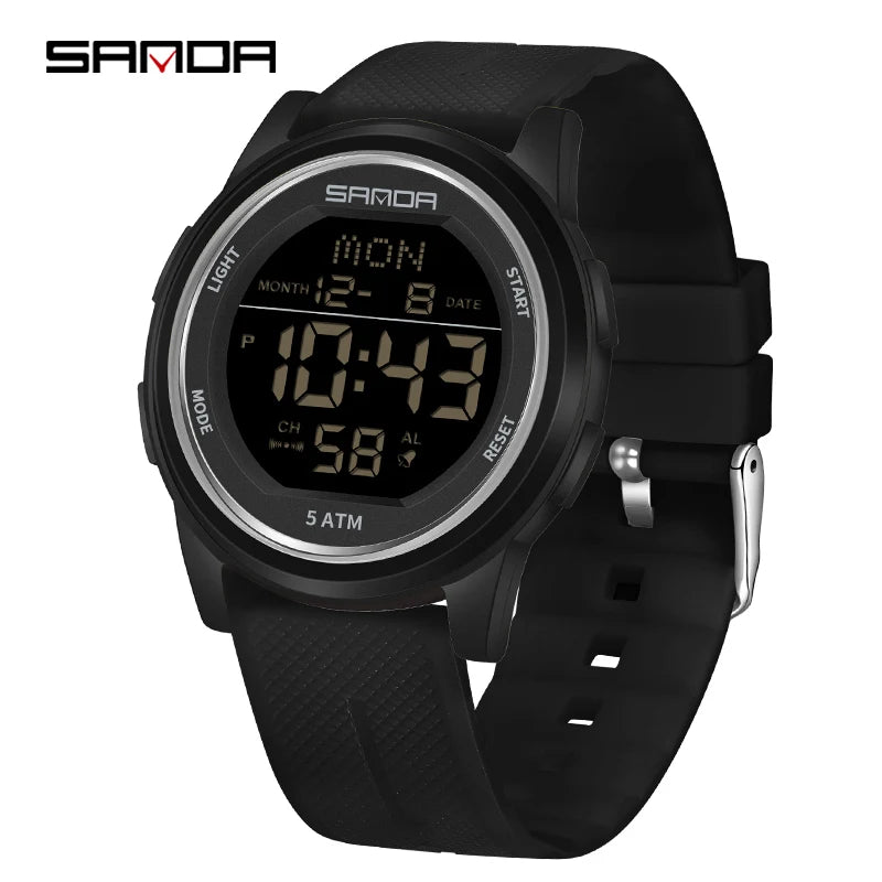 SANDA 6182 Multifunction Waterproof LED Digital Mens Wristwatches Sport Electronic Watch for Alarm Clock - Visuel 10 | SAMAG