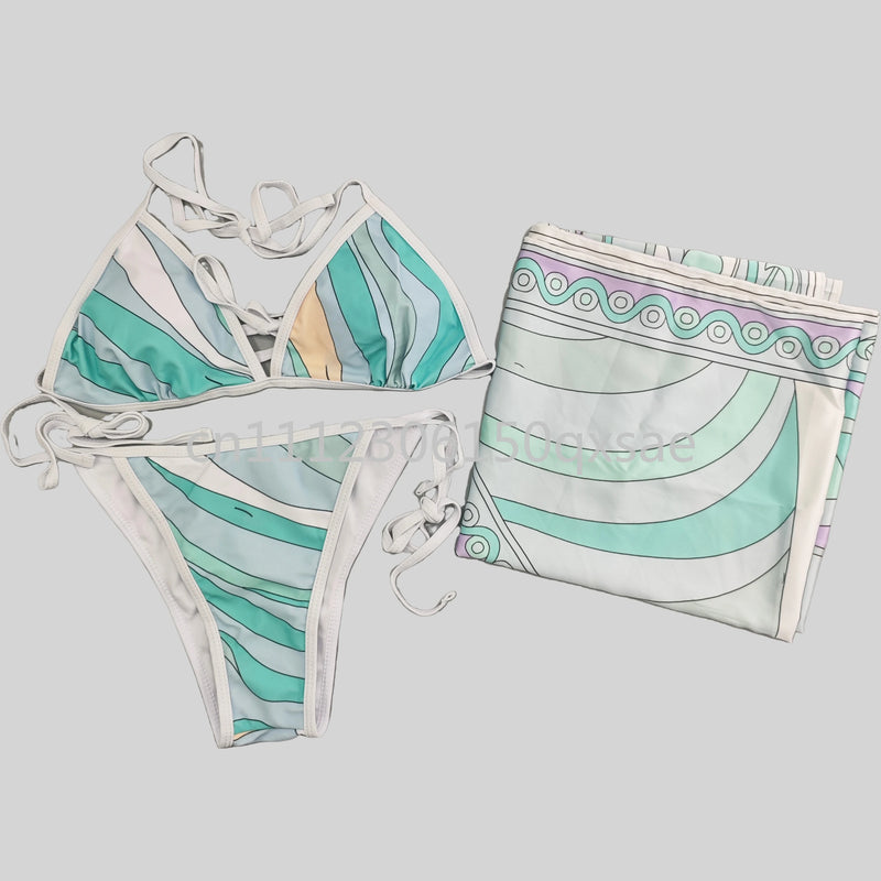 Women's Scarf Swimsuits with Letter Signature Logo Lady | SAMAG