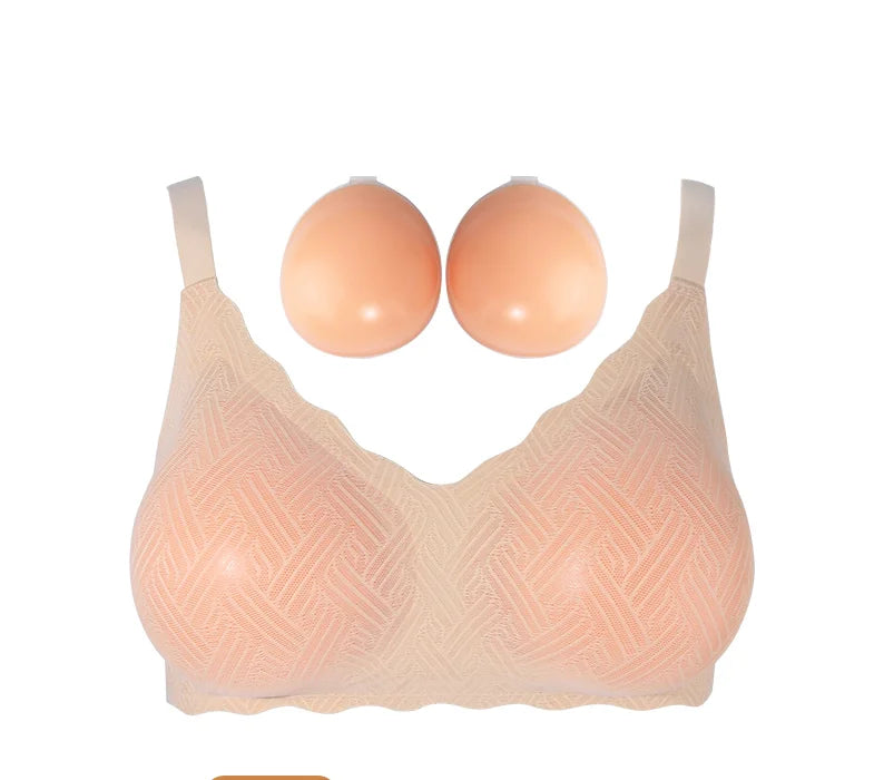 2026 Women's 2-in-1 Silicone Breast Hook fixed silicone pad Invisible Prosthesis Cosplay Queen Large Chest Fake Breast