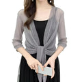 Women's Sparkling Lace - Up Cardigan Summer Sheer Cover Up | SAMAG