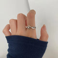 VENTFILLE 925 Sterling Silver Ring for Women Girl Gift Retro Open Trend Unique Design Geometric Asymmetric Jewelry Dropship