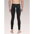 Mens Open Fly Breathable Cotton Thermal Long Johns Black S