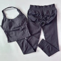 1-2pcs Gym Set Women Backless Tank Tops High Waist Scrunch Seamless Shorts High Waist Yoga Leggings Workout Sets Gym Suit