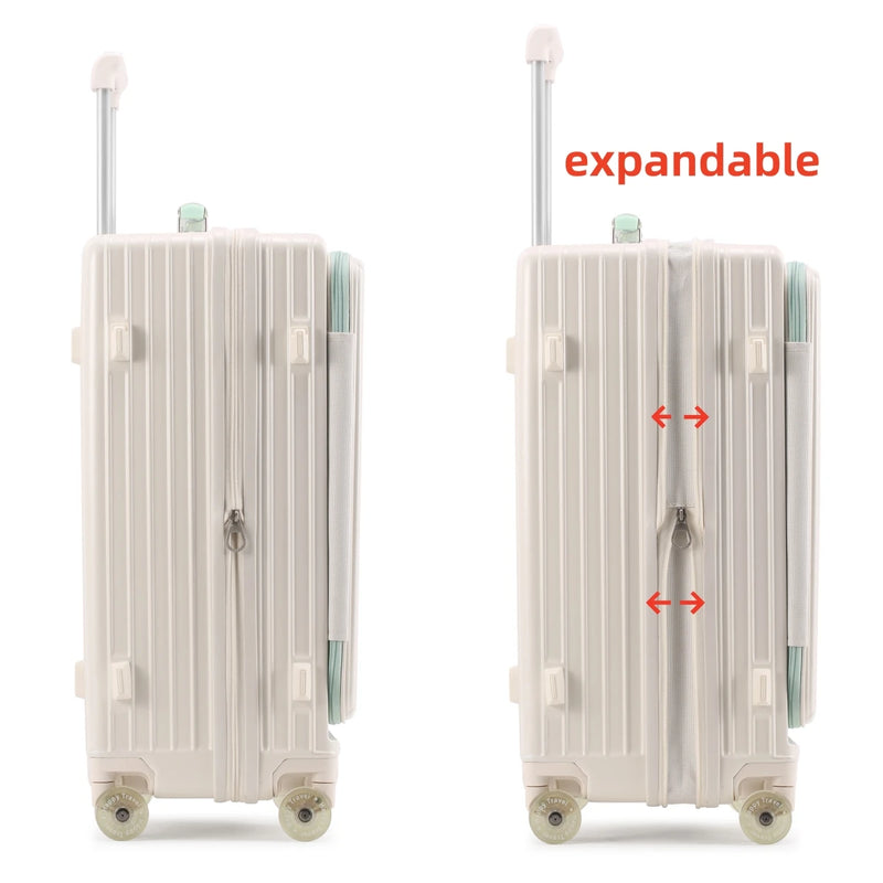 Side Opening Suitcase Scalable Large Capacity Case Rolling Luggage 20/24/28inch Travel Trolley Bag With TSA Lock Colorful Wheels
