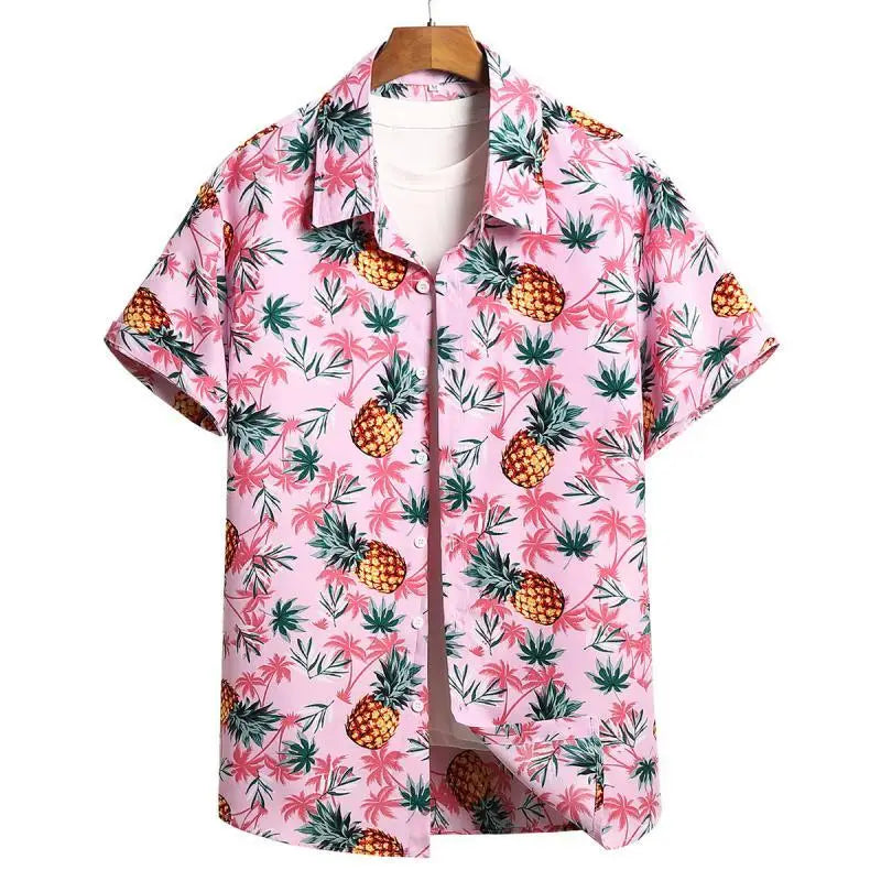 Summer Men's Social Casual Hawaiian Floral Short Sleeve | SAMAG