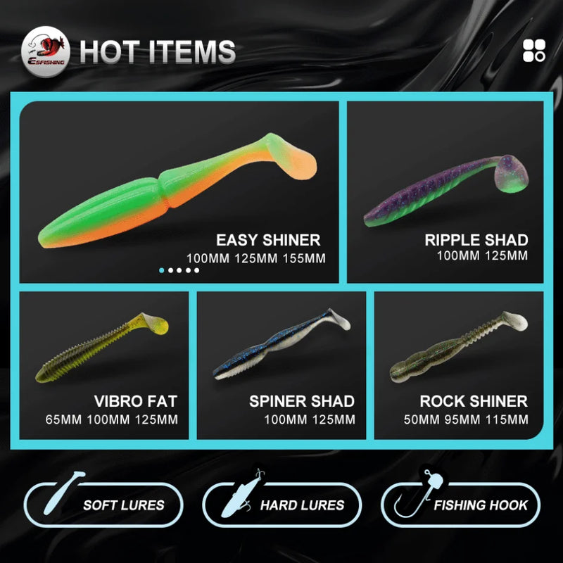 ESFISHING Hot Jigging Silicone Bait Rage Bug Craw 100mm Wobblers for Pike Bass Pesca Artificial Ned Fishing Lure Salts