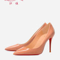Women Heels Naked Color Women's Elegant High Heel Luxury Black Shoes Woman 2026 Red Shiny Bottoms Pointed Toe Party Ladies Women
