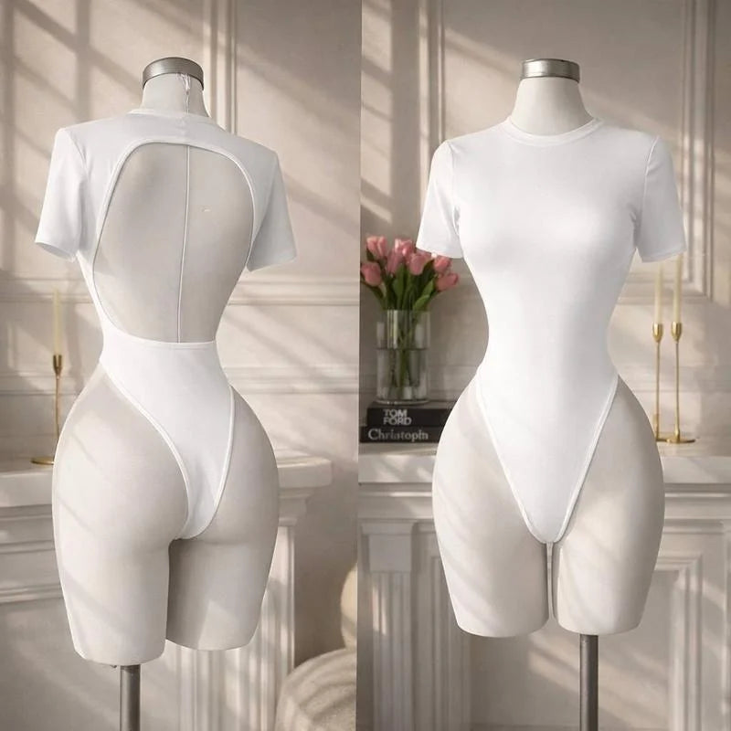 Women's High - Quality Backless Bodysuit Basic Solid Color - View 7 | SAMAG