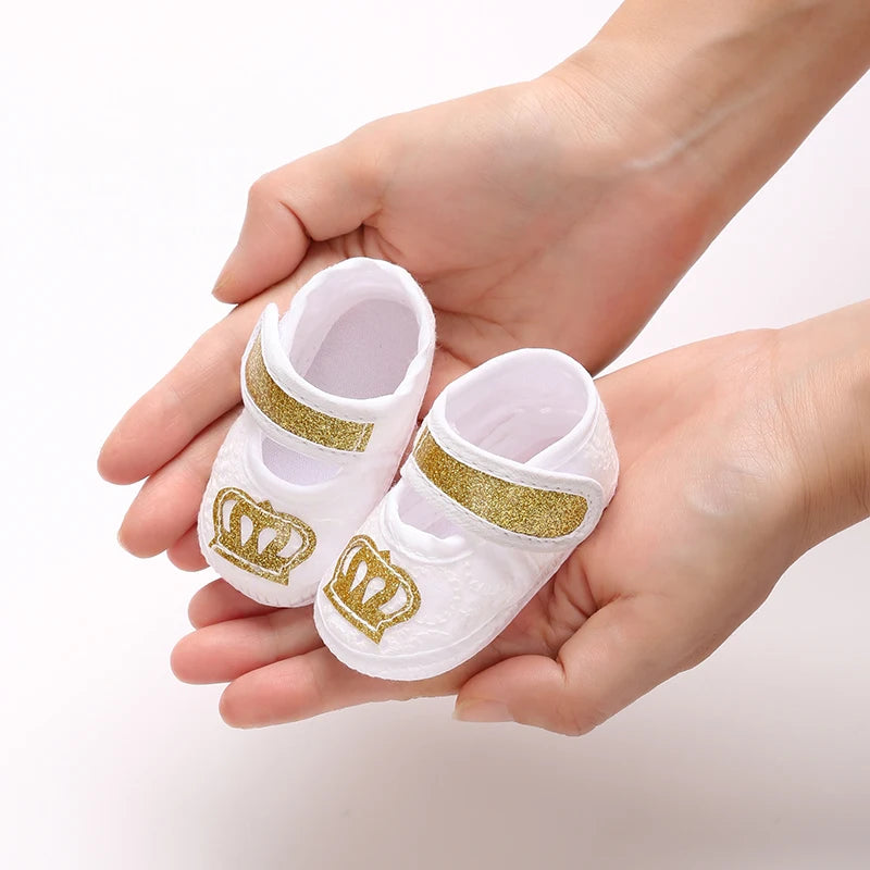 Newborn Baby's First Baptist Shoe: Newborn Boys and Girls' White Baptist Shoes Soft Sole Walking Shoes Multiple Styles-9CM/10CM