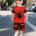 Boys Summer Outfit Spider Print Short Sleeve T-Shirt | SAMAG