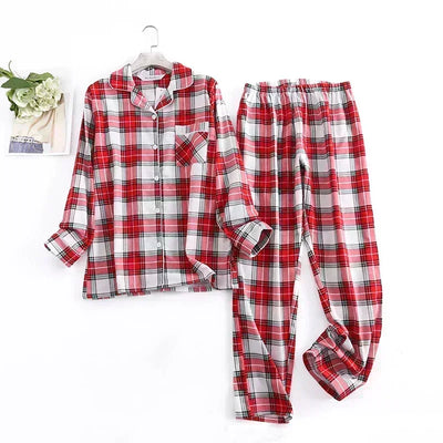 Cotton Flannel Women's Long Pants Pajamas Sets | SAMAG
