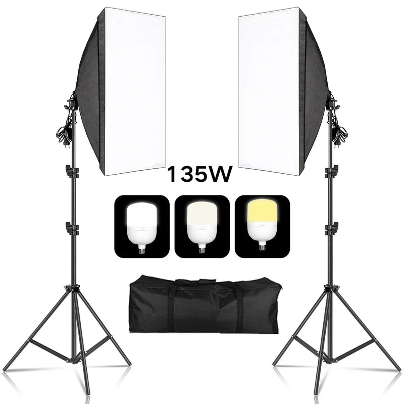 Softbox Light Photography Kit Photo 2M Tripiod for Soft Box Disc Light Led 45W Photo Studio Stand Lighting Shooting Lamp Video