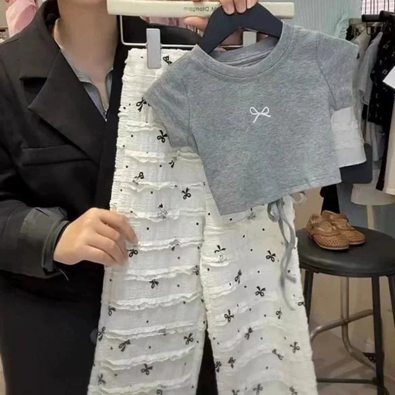 Girls Fashion Blouse Sets Summer Bow Tops Suits New Baby | SAMAG