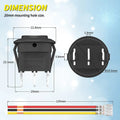 DaierTek 5PCS Round KCD1 Rocker Switch 12V 3 Pin 3 Position ON Off ON 10A/125V DC SPDT Circle Toggle with - Visuel 2 | SAMAG