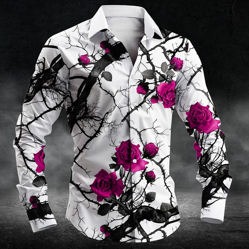 Fashion plum blossom pattern 3d Print Men Long Sleeve | SAMAG