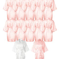5-18pcs Wedding Team Bride Bridesmaid Robe Dressing Gown Satin Kimono Bathrobe for Women Bridal Shower Bachelorette Hen Party
