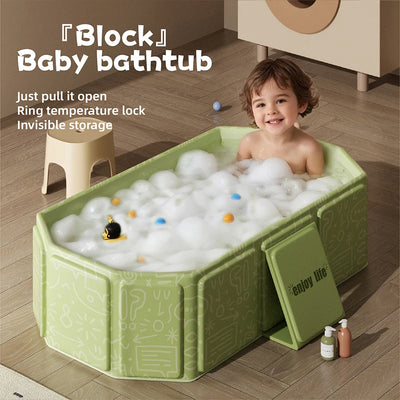 Green and white children's portable thick folding | SAMAG