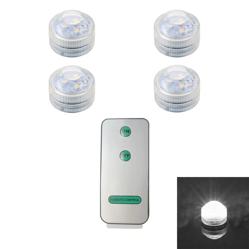Mini Submersible LED Lights Small Underwater Tea Lights Candles Waterproof with Remote Battery Operated for Home Party Wedding