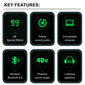 KDES KP8 Audio Mixer 8 Channel 99 DSP Effect Record PC 48V Phantom Power USB Sound Mixers Bluetooth DJ Console Mixing for Karaok