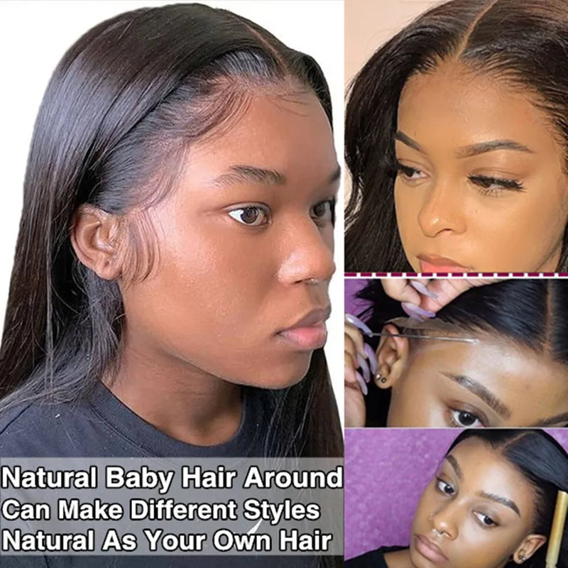 Peruvian Bone Straight Human Hair Wigs 13x4 Full Transparent Lace Frontal Wigs for Women Lace Front Human Hair Wigs Pre Plucked
