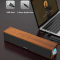 6W Wired & Bluetooth Soundbar E3090 Home Desktop Computer Speakers Dual-Speaker System Subwoofer Sound Hole USB Port 3.5mm Audio