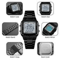 Skmei Men's Digital Sport's Watches Stainless Steel Strap 5 Alarm Clock Waterproof Led Chronograph Fashion Male Dual Time