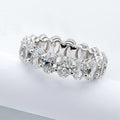 OXTAO 0.5CT Oval Moissanite Eternity Ring Engagement Anniversary Gifts for Women Stackable Wedding Rings Jewelry 14K Gold Filled