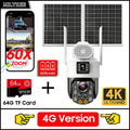 4G SIM Solar Camera AOV 24 Hours Record Built-in 31200 MAh Battery Outdoor Surveillance 60X Zoom Cam Auto Track 25W Solar Panel