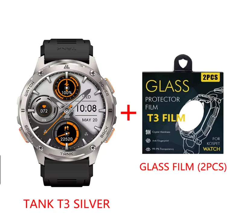 [Hot Selling] KOSPET TANK T3 Smart Watch For Men with Call and Text Digital Fitness Watches AMOLED AI Voice AOD BluetoothTracker