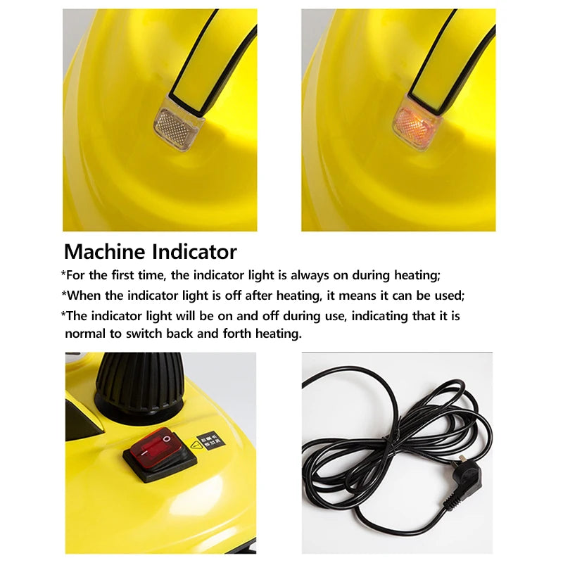 DIVEDEER Handheld Steam Cleaner Automotive Sterilization Disinfection High Temperature Wiper Washer for Floor Kitchen Cars
