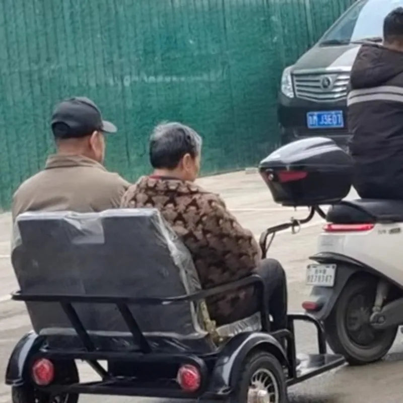 Metal Outdoor Electric Bicycle Trailer Carry People Shock Absorption Professional Wear-resistant Electric Bicycle Accessories