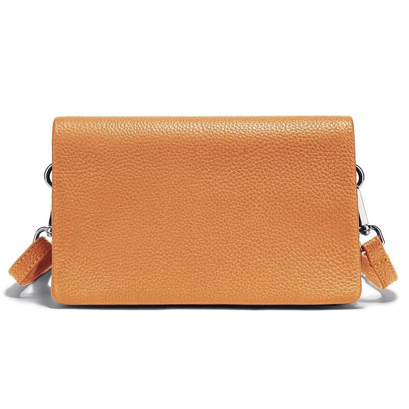 Zency New Soft Plain Color Leather Bag Multiple Pockets Women's Bag Genuine Leather Shoulder Crossbody Versatile Commuting Bag