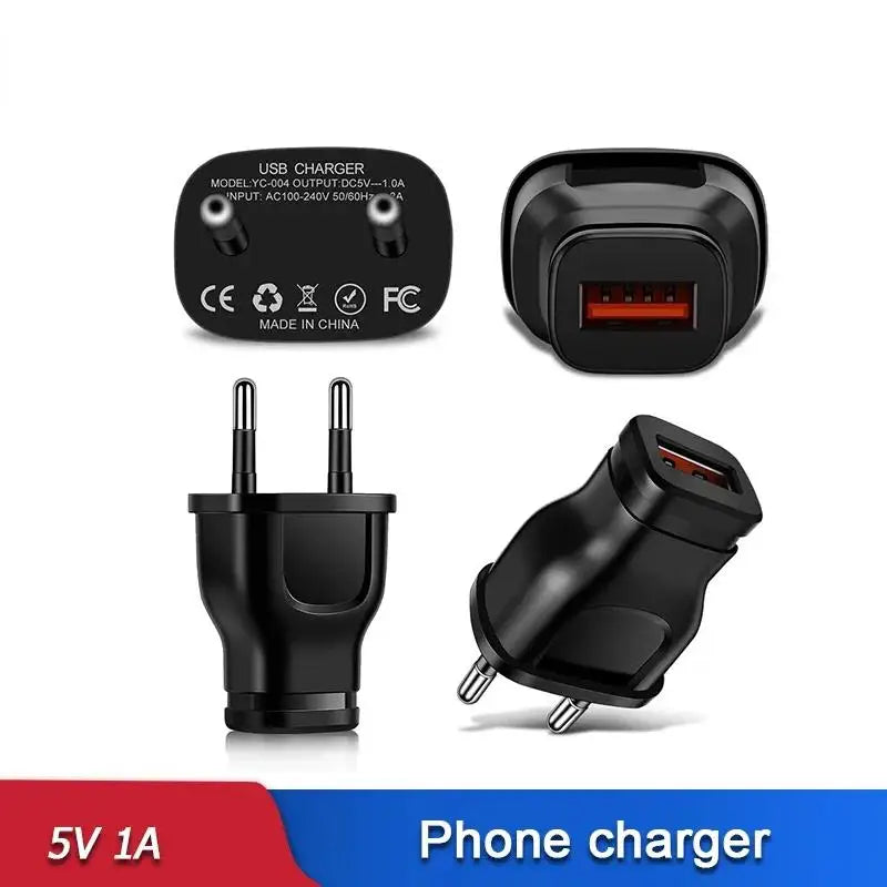 Mobile Phone Chargers 5V 1A USB Charger Mini Power Adapter Travel Wall Charger For iPhone 16 15 14 13 Pro Max Samsung S20 Phone