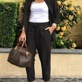 2025 Autumn Spring Casual Suit Women Cotton Linen 2 Piece Set Solid Color Loose Button Shirt + Pants Sets Daily Women's Clothing
