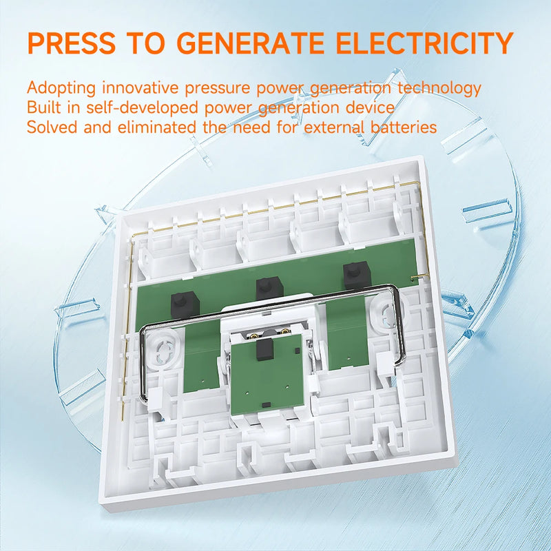 Self-Powered  Wireless Light Switch RF433MHz No Battery Waterproof Wall Panel Remote Control Kinetic Switches  for Home  Schakel