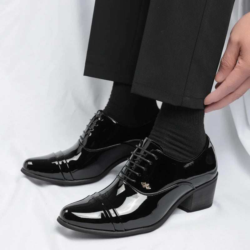 Trendy Men's Casual Black Brown Lace Up Oxford Cuban Shoes Gentleman Business Flats Dress Homecoming Footwear Zapatos Hombre