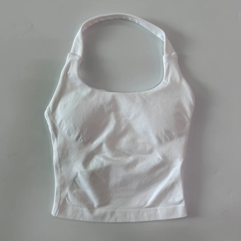 1-2pcs Gym Set Women Backless Tank Tops High Waist Scrunch Seamless Shorts High Waist Yoga Leggings Workout Sets Gym Suit