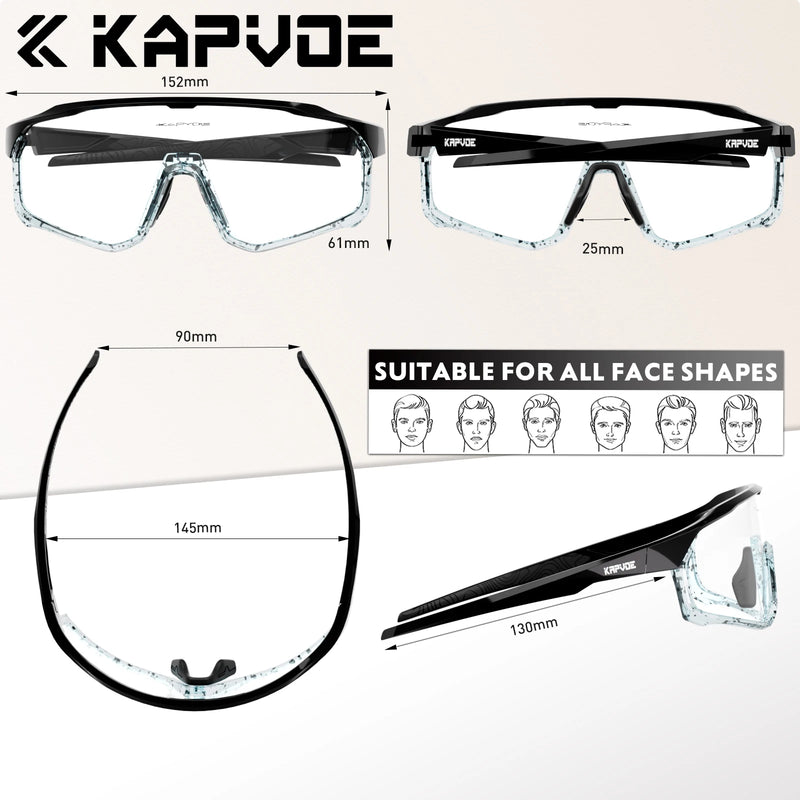 Kapvoe Photochromic Cycling Sunglasses for Men Glasses - View 6 | SAMAG