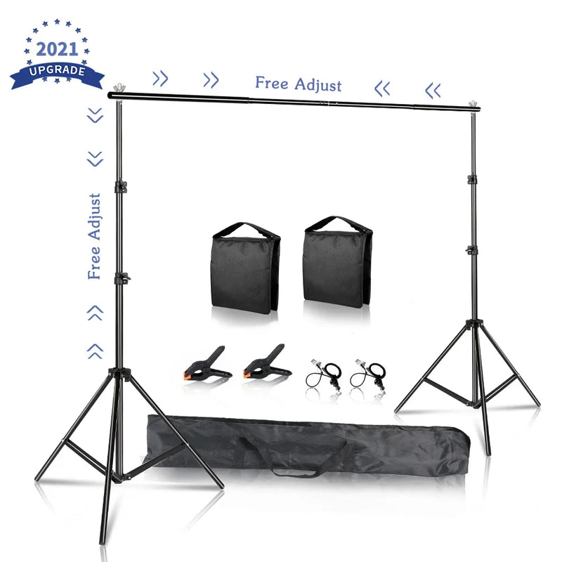 SH Photography Background Backdrop Stand Support Picture Canvas Frame System Kit With Carry Case For Muslin Photo Video Studio