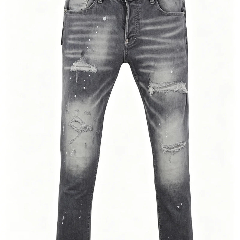 6057 Four Seasons New Men's Wear Washed Ripped Patch | SAMAG